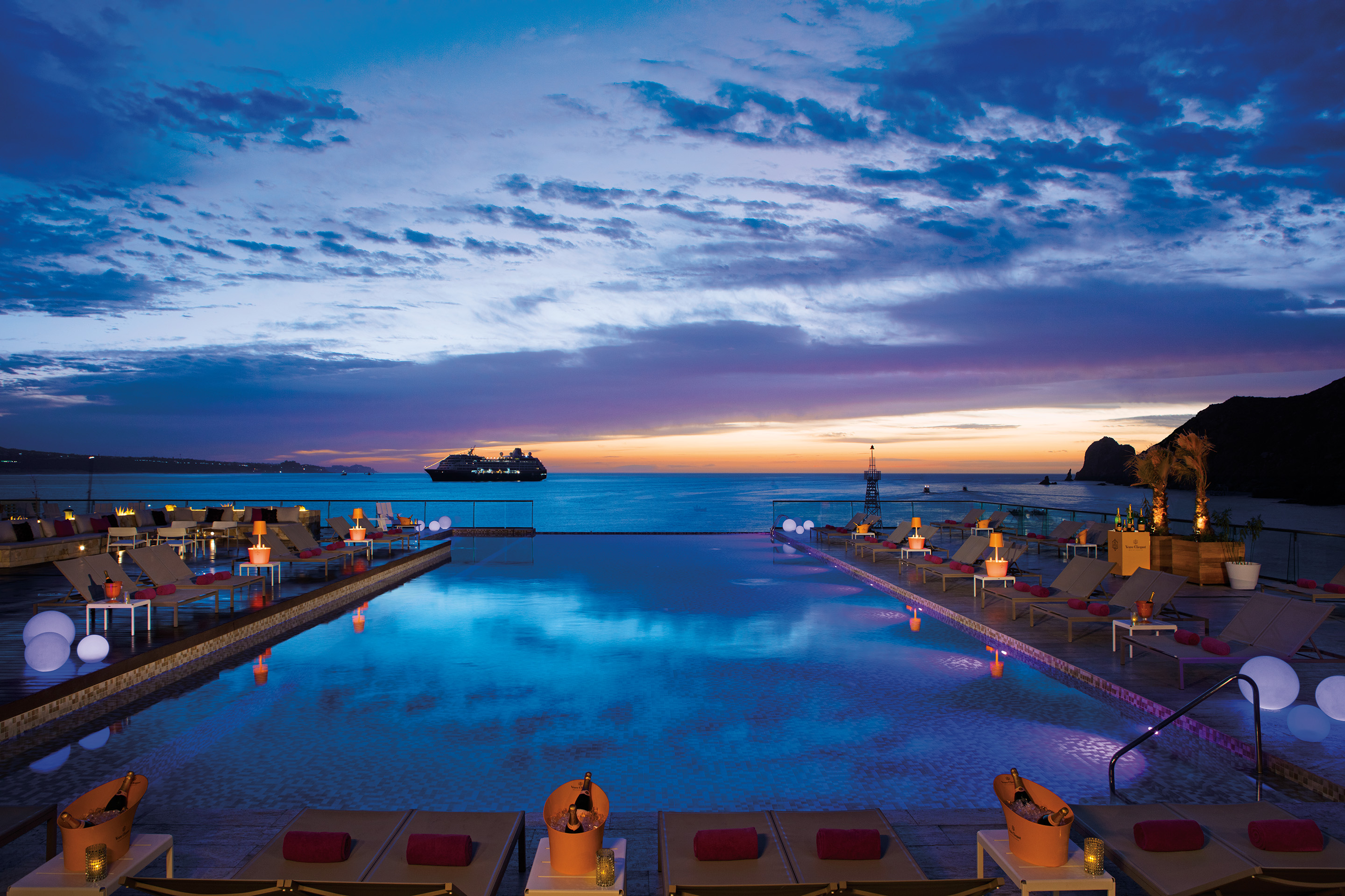 Breathless Cabo Pool at Sunset